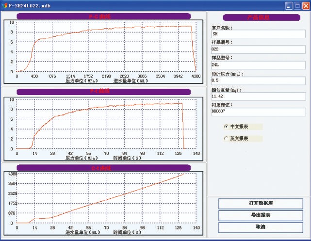 氢气瓶爆破试验机爆破压力曲线图 氢气瓶爆破试验机爆破压力曲线图