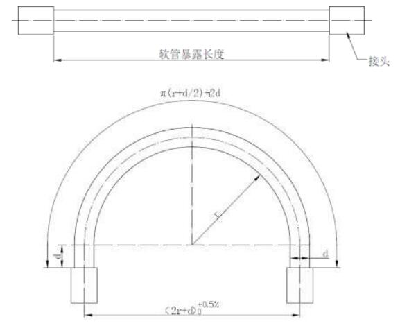 图 1 耐脉冲委顿性试验软管及附件装置图（公称内径≤22mm）
