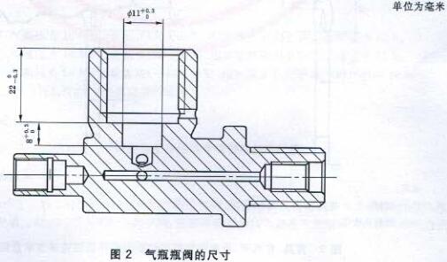 图2气瓶阀的尺寸 图2气瓶阀的尺寸